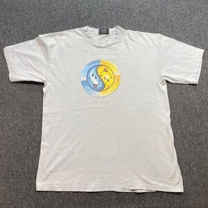 World Industries TShirt Sz XL Mens White Skater Yin Yang Smiley Face 90s Vintage